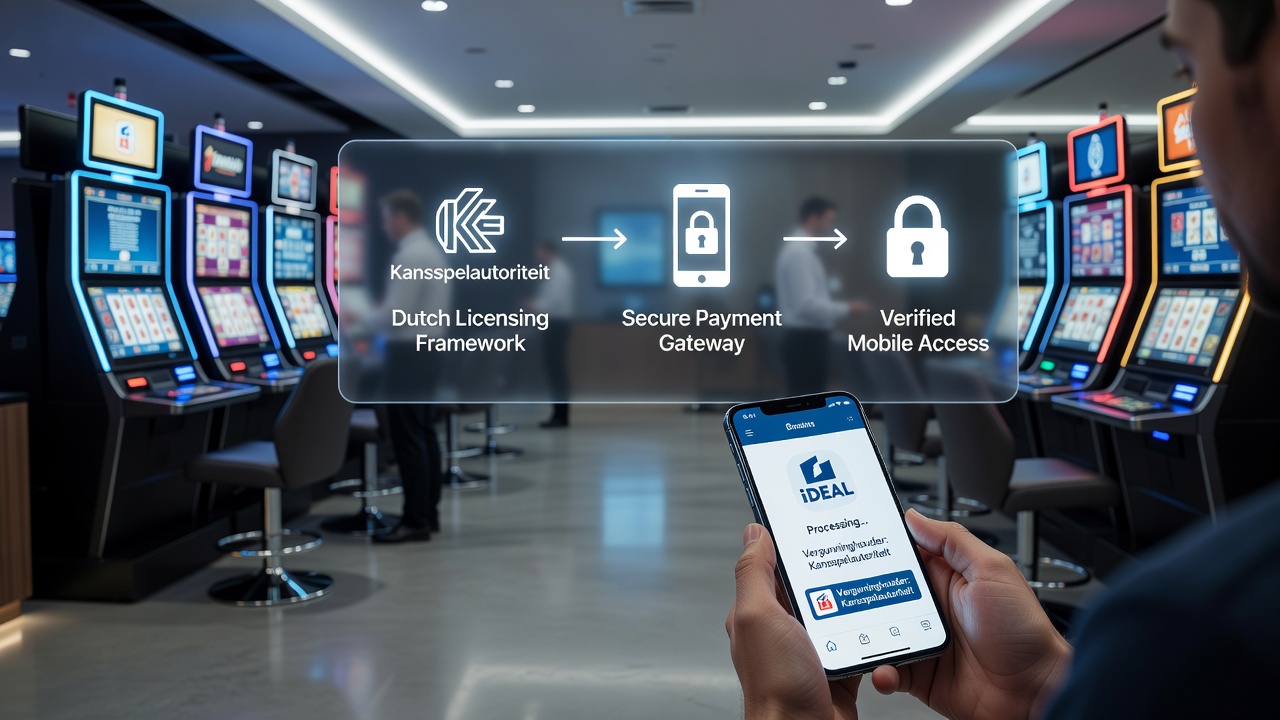 Weergave van mobiele casino-toegang met beveiligde interfaces en licentiecontrole in Nederland